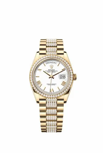 Rolex Day-Date 36 Yellow Gold - Diamond / White - Roman / President - Diamond 128348RBR-0065 (m128348rbr-0065)